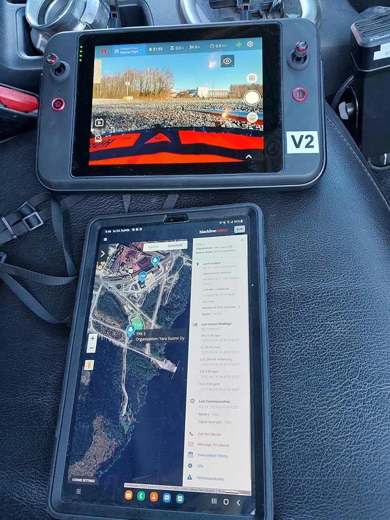 Software Blackline Live utilizzato con drone per il rilevamento di gas
