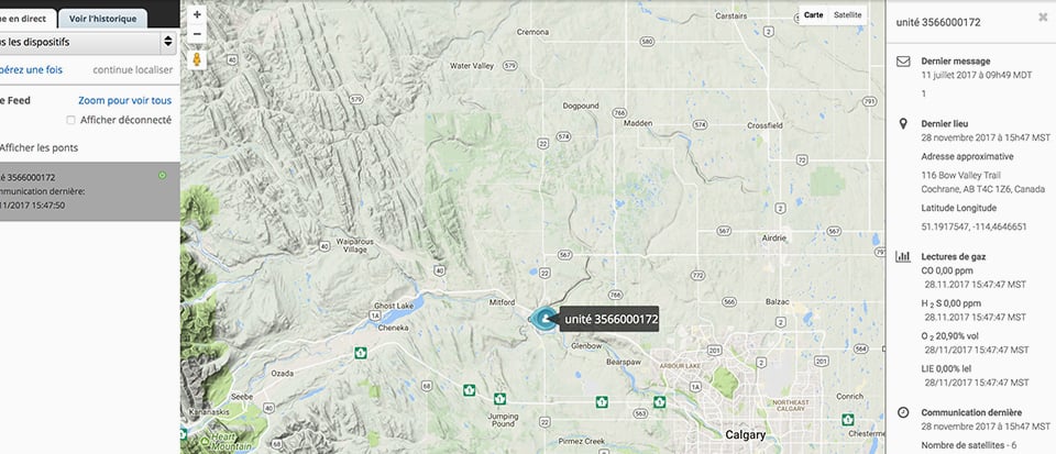 Pagina delle mappe Blackline Live in francese