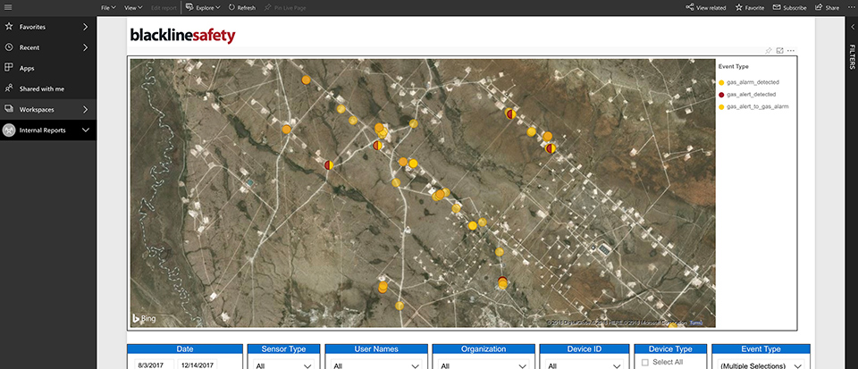 Un rilevatore di gas tradizionale è scollegato e non fornisce "big data" per l'analisi come invece fa il rilevatore di gas wireless G7 di Blackline.